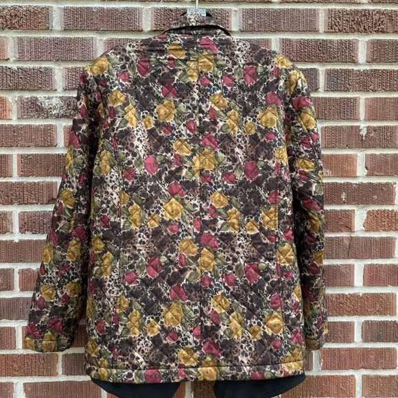 Quilted Zip Floral Print Long Sleeve Pockets Fully lined Women’s Jacket Sz M - Picture 2 of 9